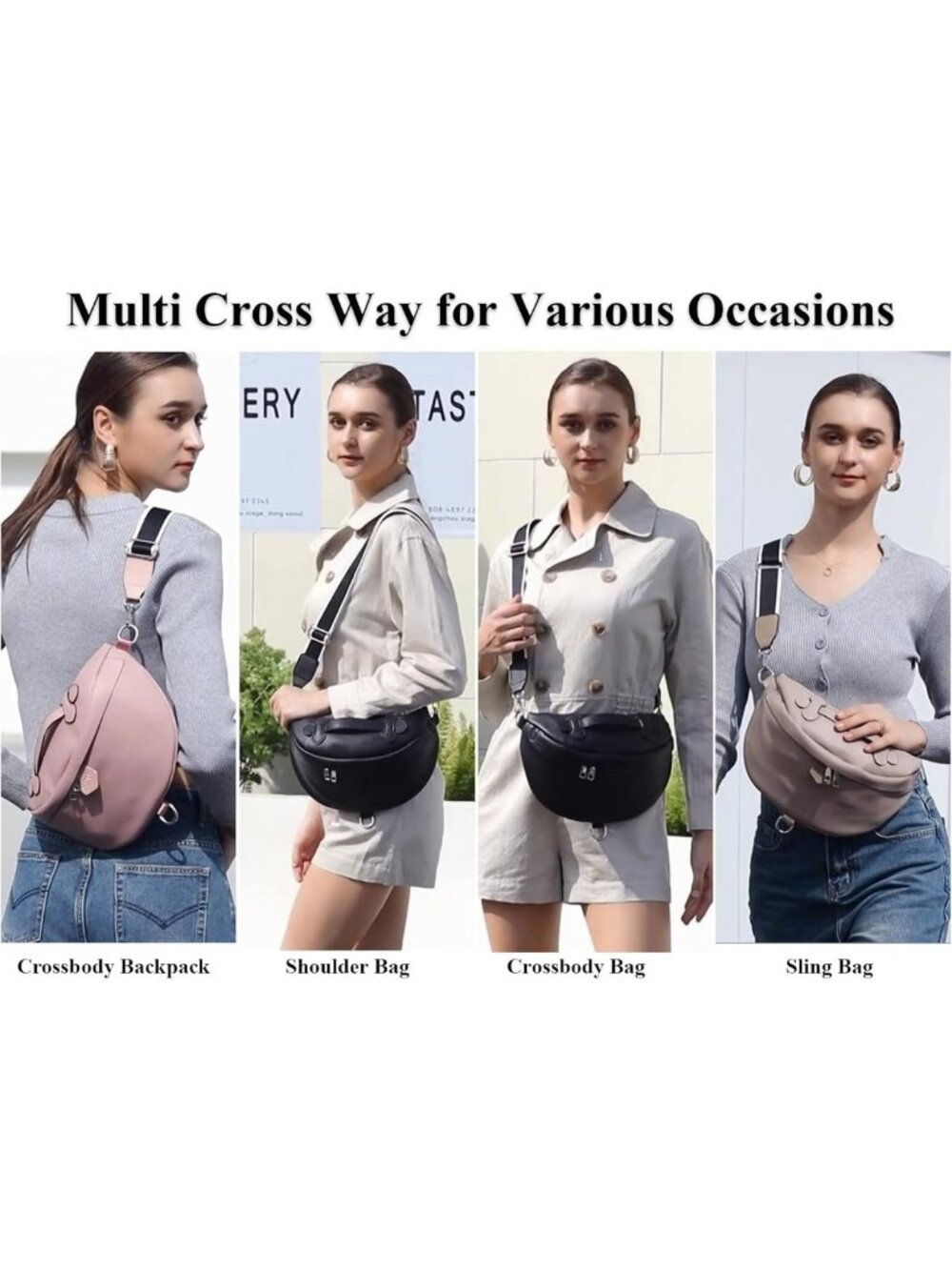 Stylish Leather Crossbody Bag for Women - Versatile Sling Purse & Fanny Pack - Picture 3 of 9
